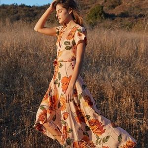 Christy dawn autumn dress is peach